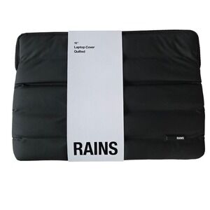NEW Rains 15 Inch Laptop Cover  SOLD OUT Quilted Black Padded Sleeve Zipper